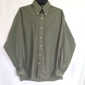 Emberg Green Plaid Casual Button Down Shirt Size 40